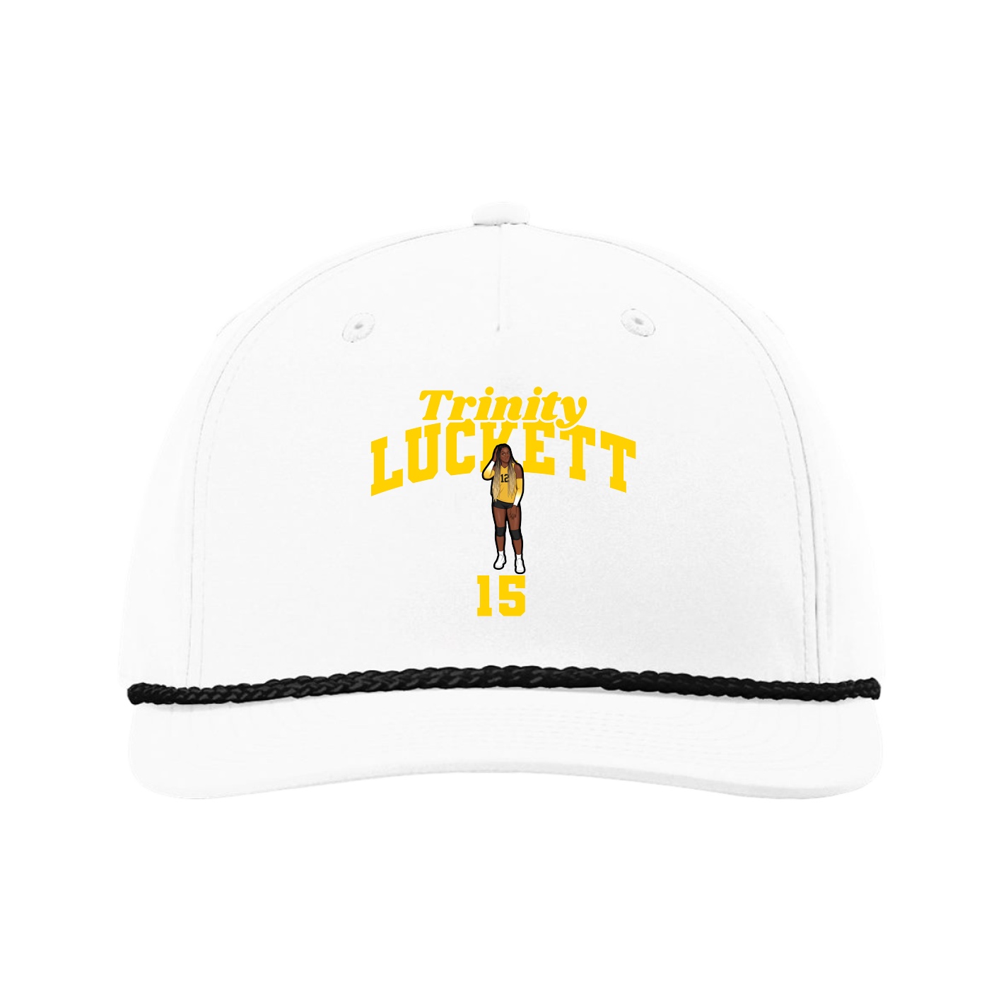 Five-Panel Classic Rope Cap — Signature Arch in White