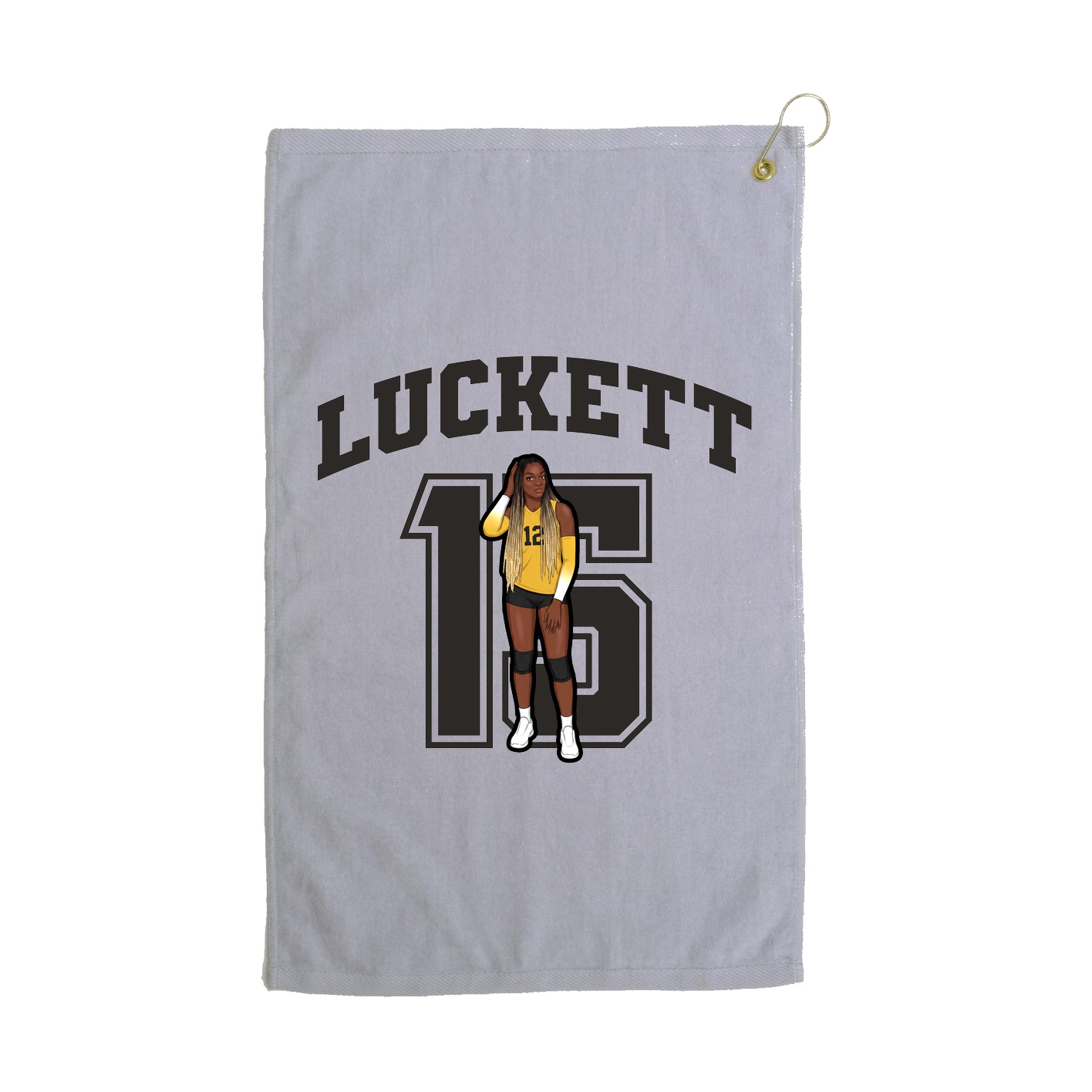 Golf Towel — Number in Grey