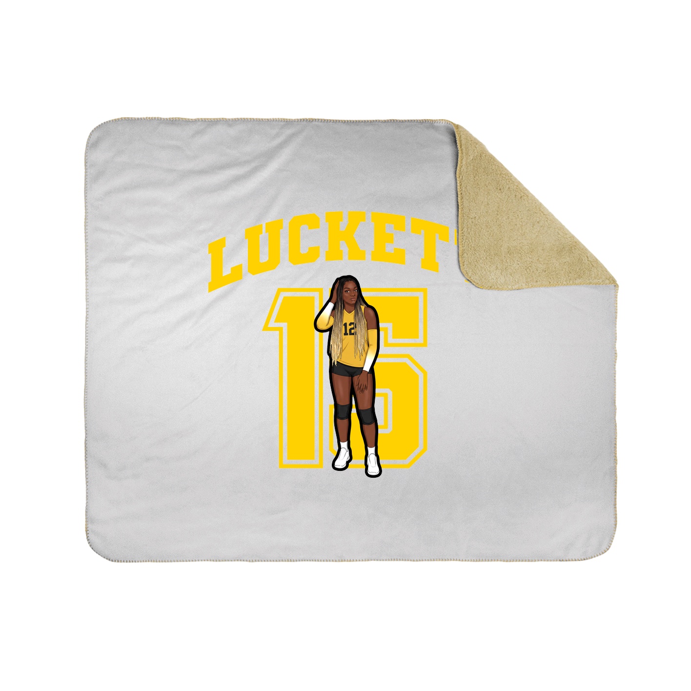 Throw Blanket — Number in White