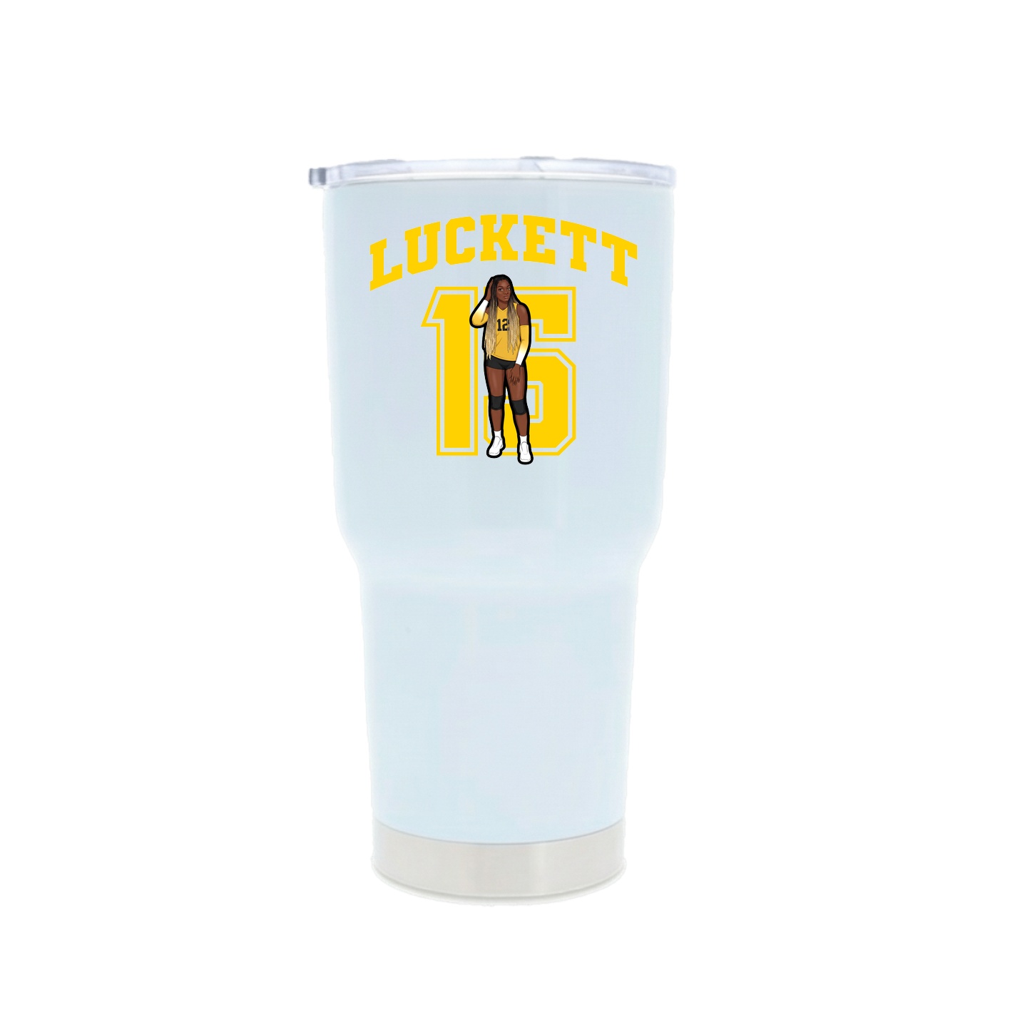 30oz Stainless Steel Tumbler — Number in White