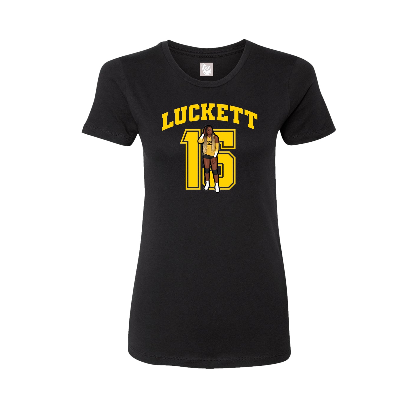 Fitted Women's Tee — Number in Black