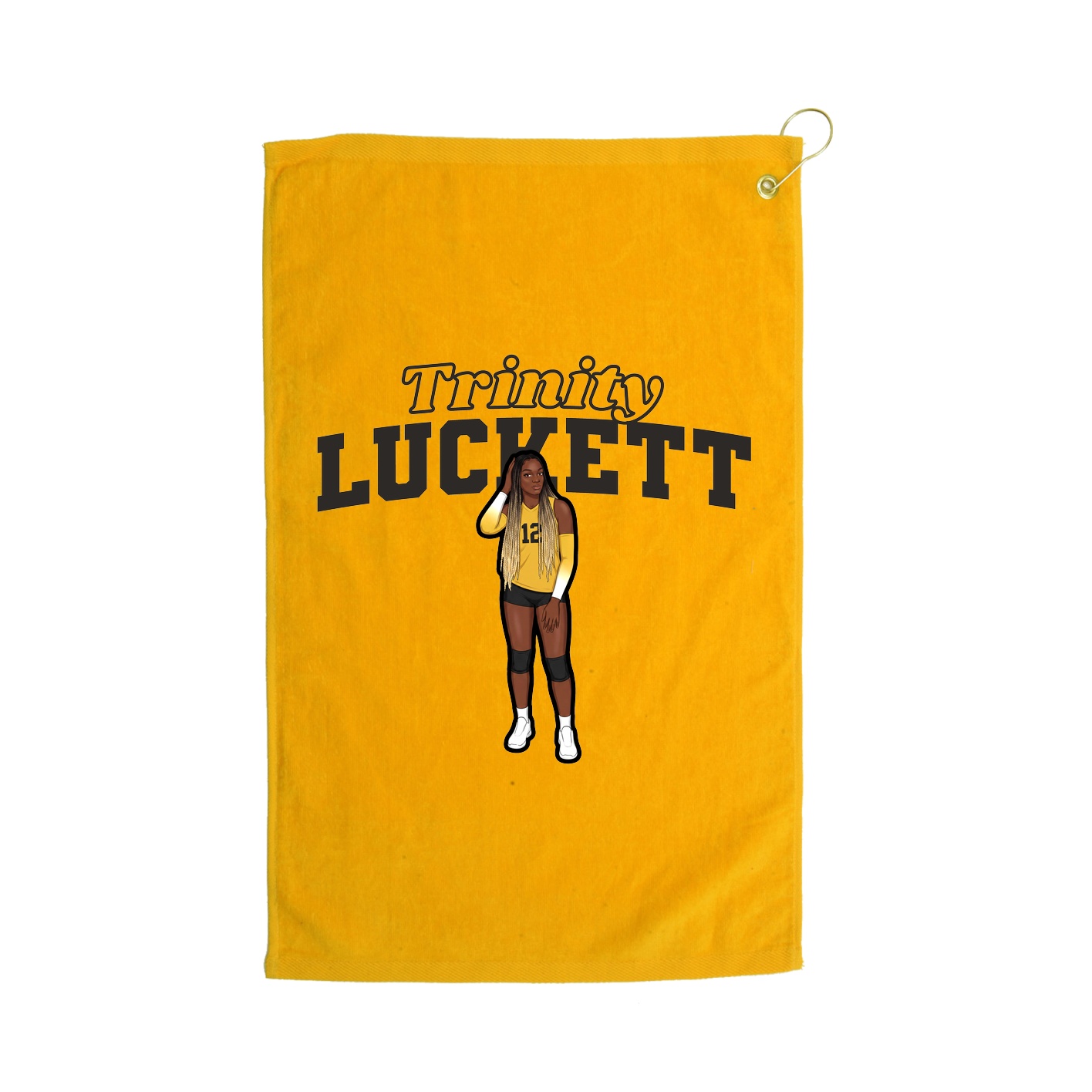 Golf Towel — Name Arch in Gold