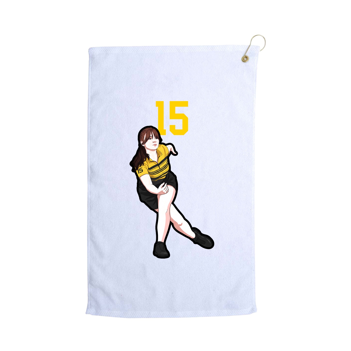 Golf Towel — Number Top in White