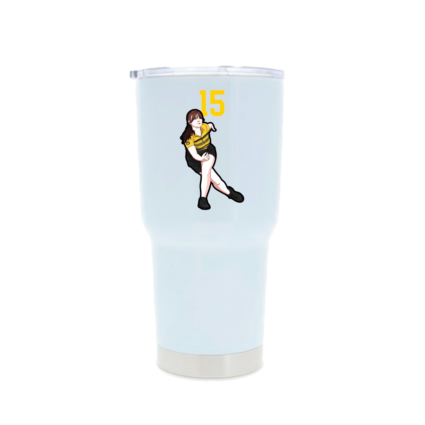 30oz Stainless Steel Tumbler — Number Top in White