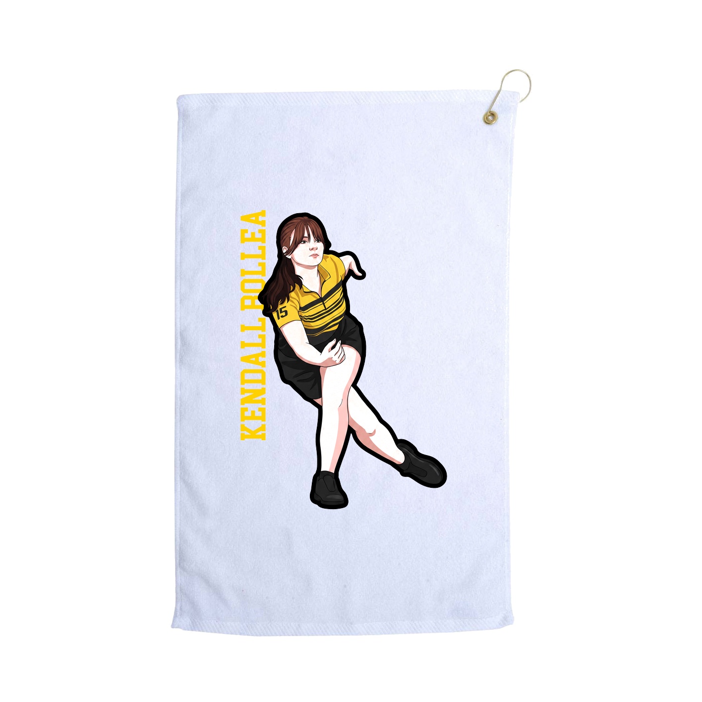 Golf Towel — Name Vertical in White