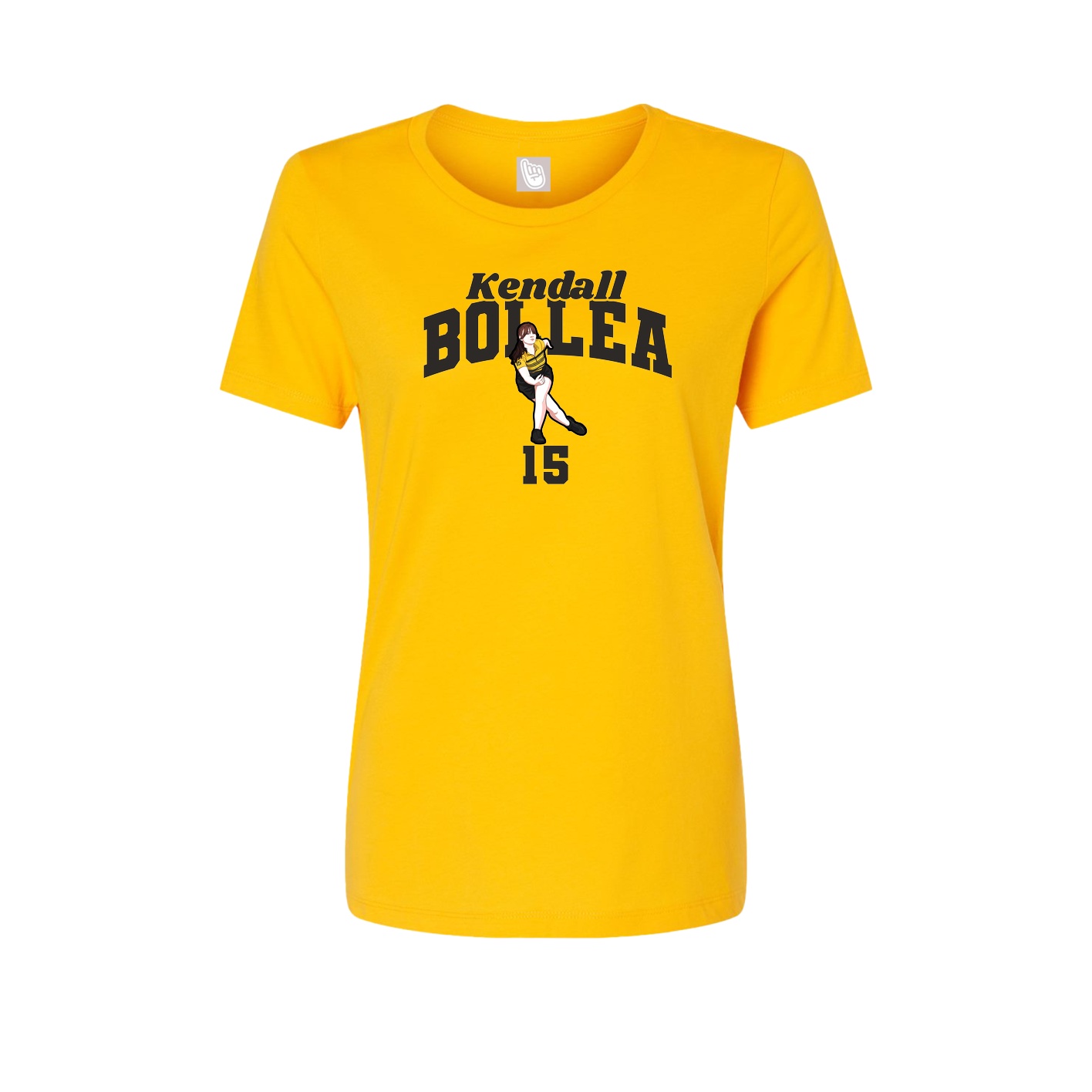 Fitted Women's Tee — Signature Arch in Gold