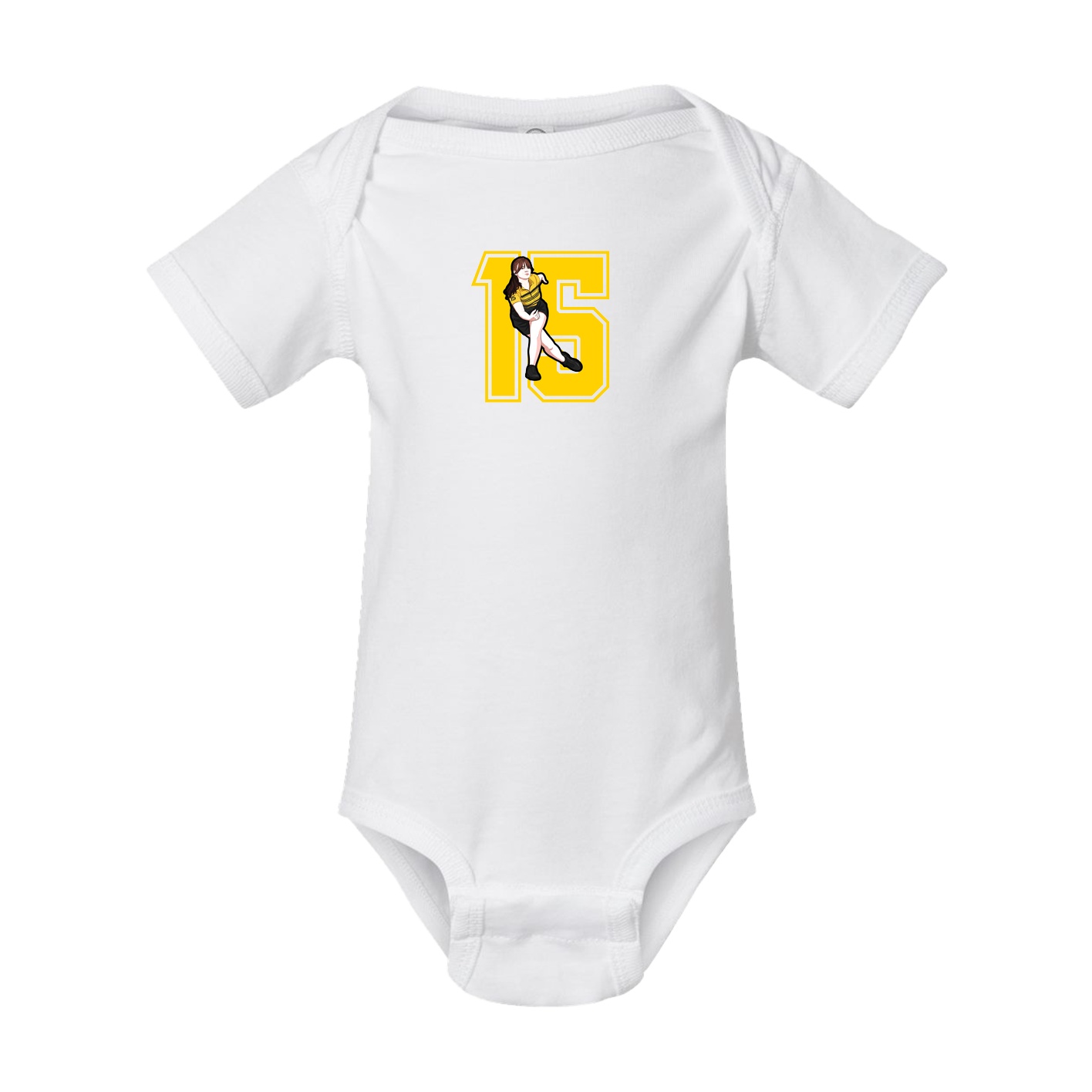 Baby Onesie — Number in White