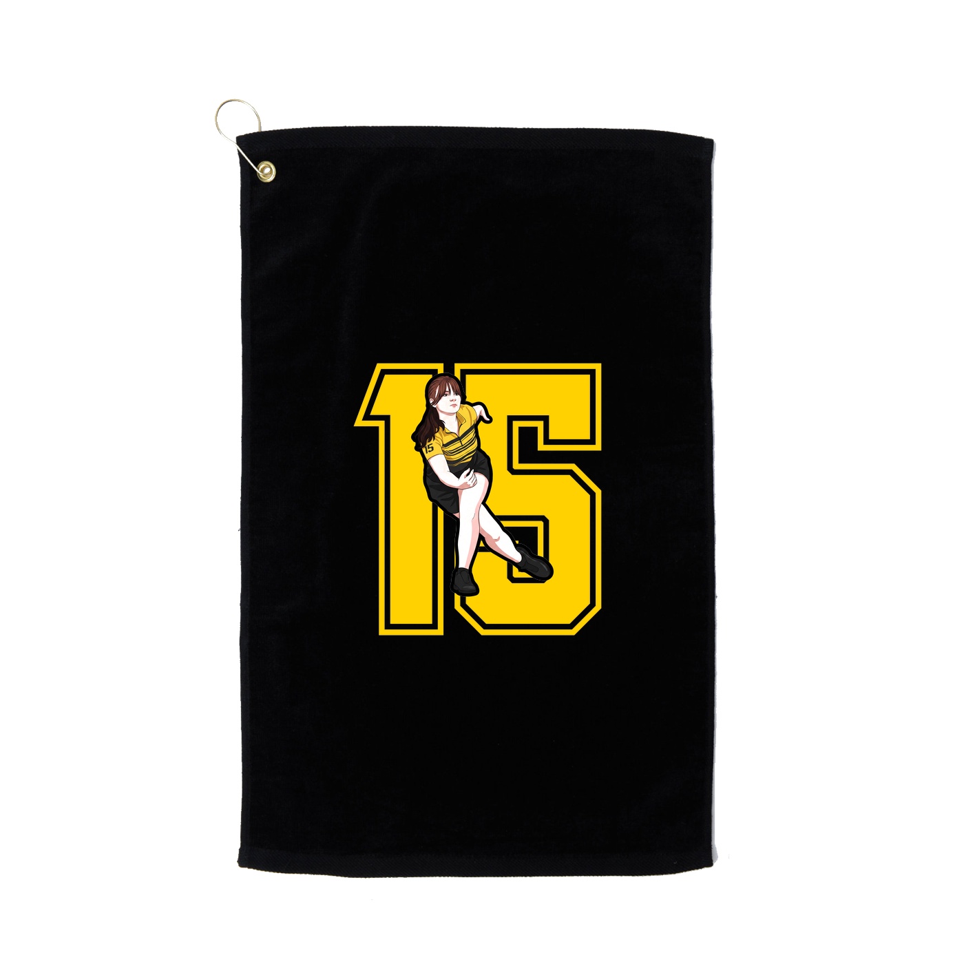 Golf Towel — Number in Black