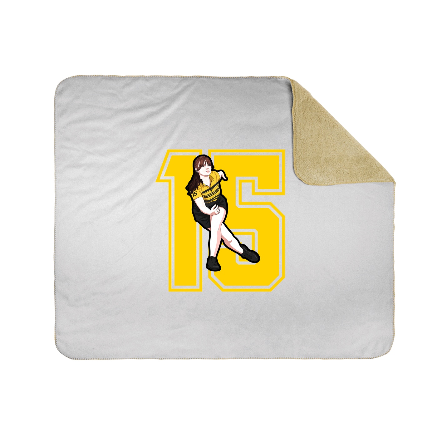 Throw Blanket — Number in White