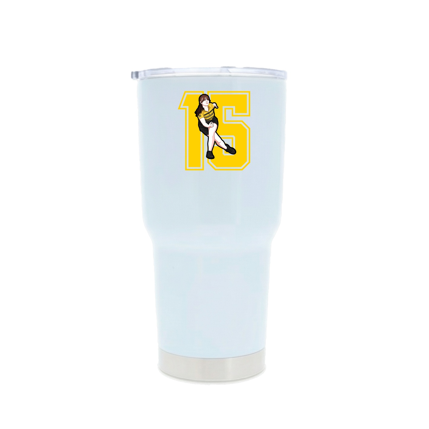 30oz Stainless Steel Tumbler — Number in White
