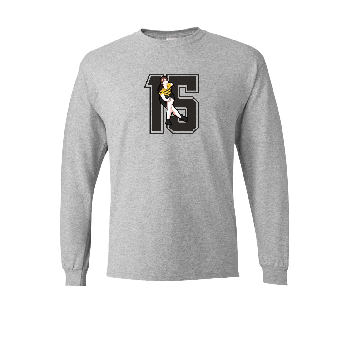 Long Sleeve Tee — Number in Grey