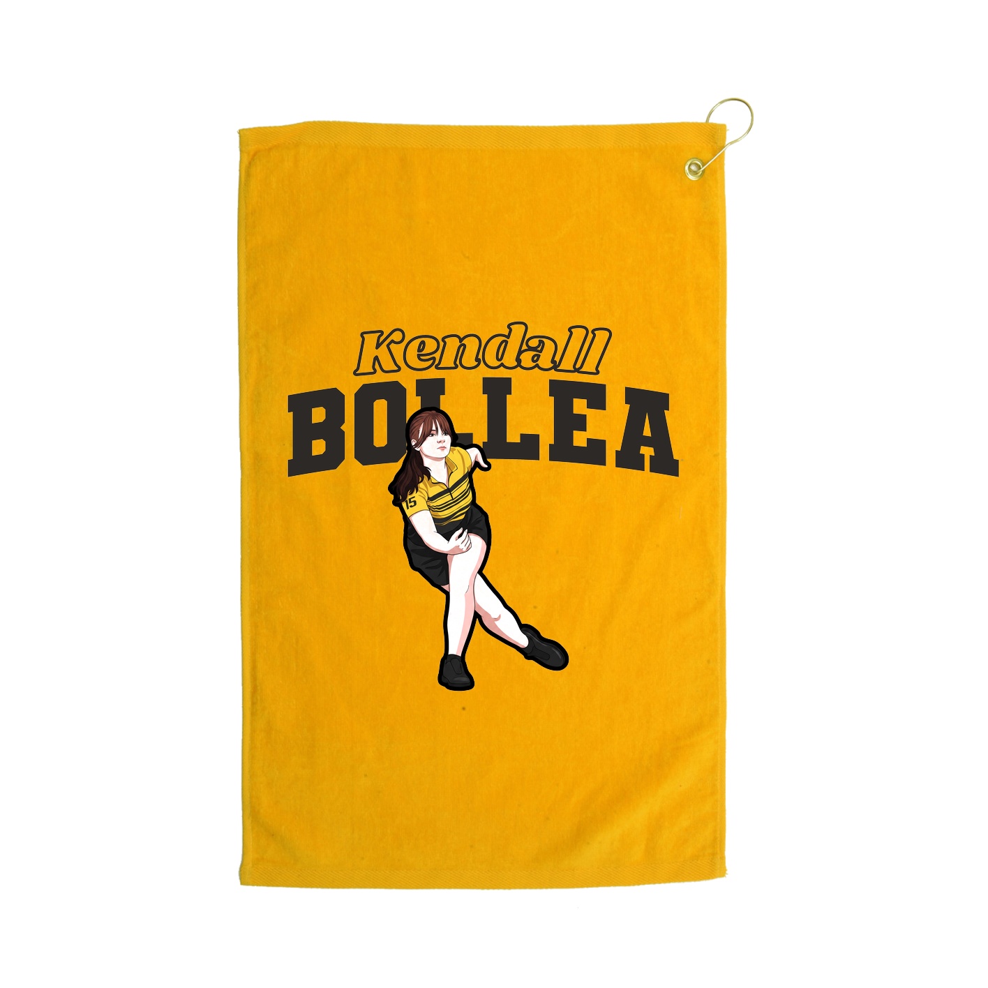 Golf Towel — Name Arch in Gold