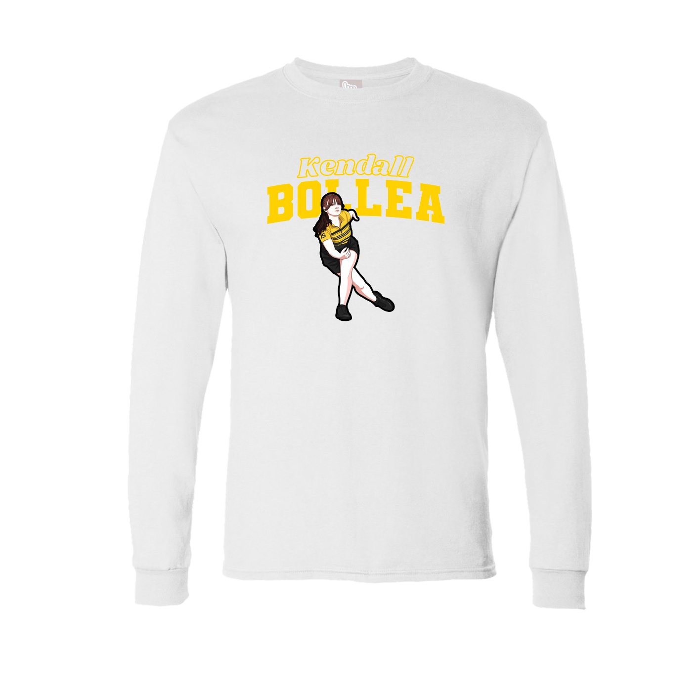 Long Sleeve Tee — Name Arch in White