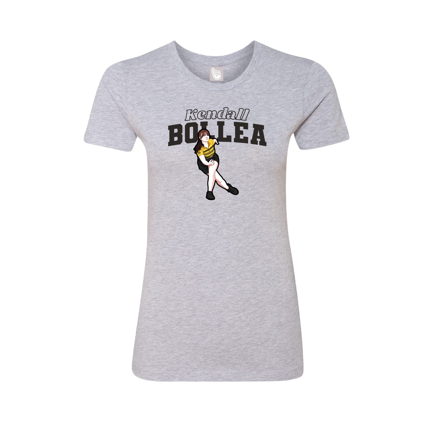 Fitted Women's Tee — Name Arch in Grey