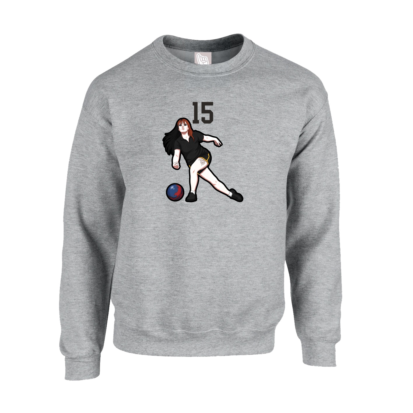 Fleece Crew — Number Top in Grey
