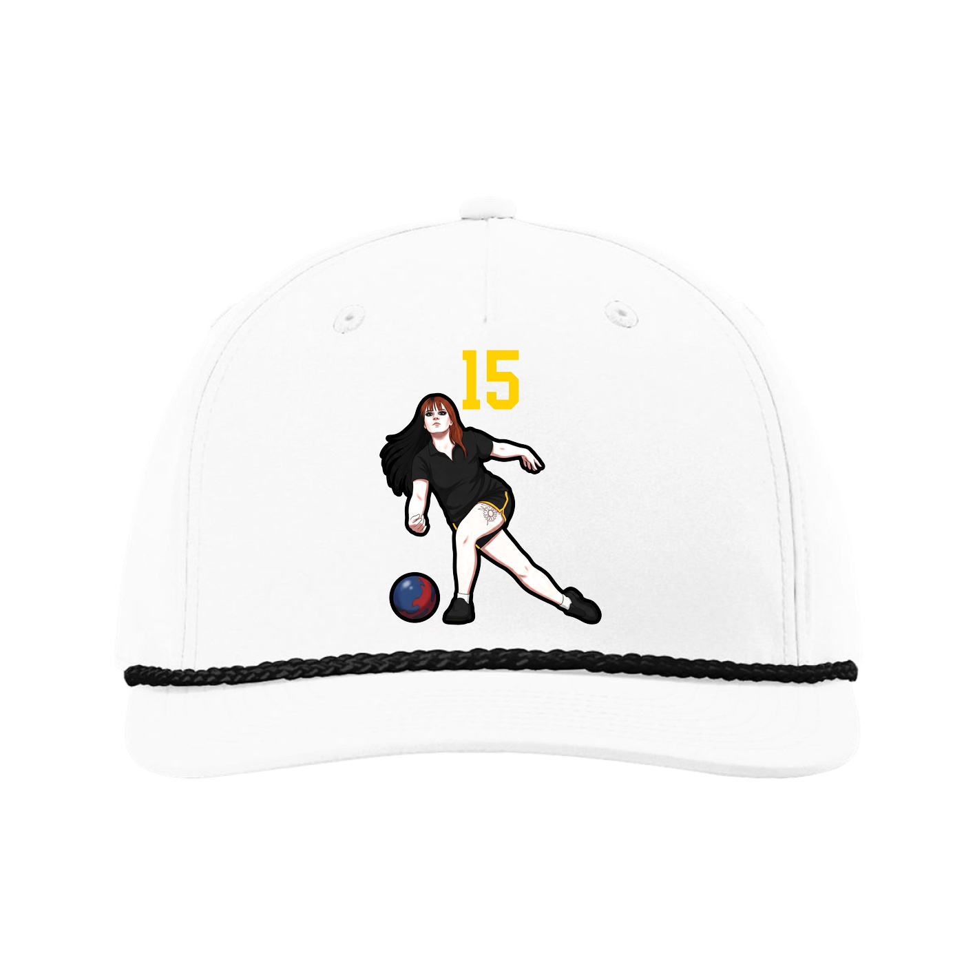 Five-Panel Classic Rope Cap — Number Top in White