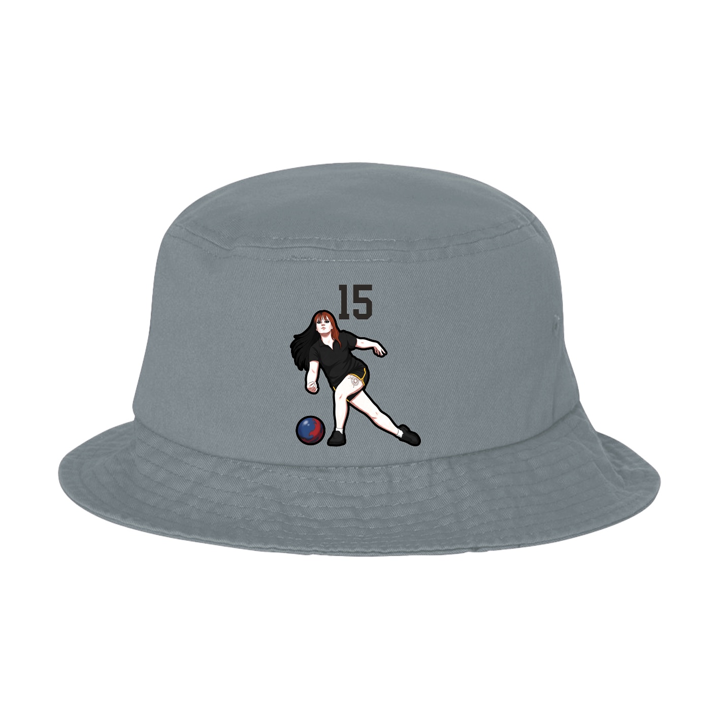 Bucket Cap — Number Top in Grey