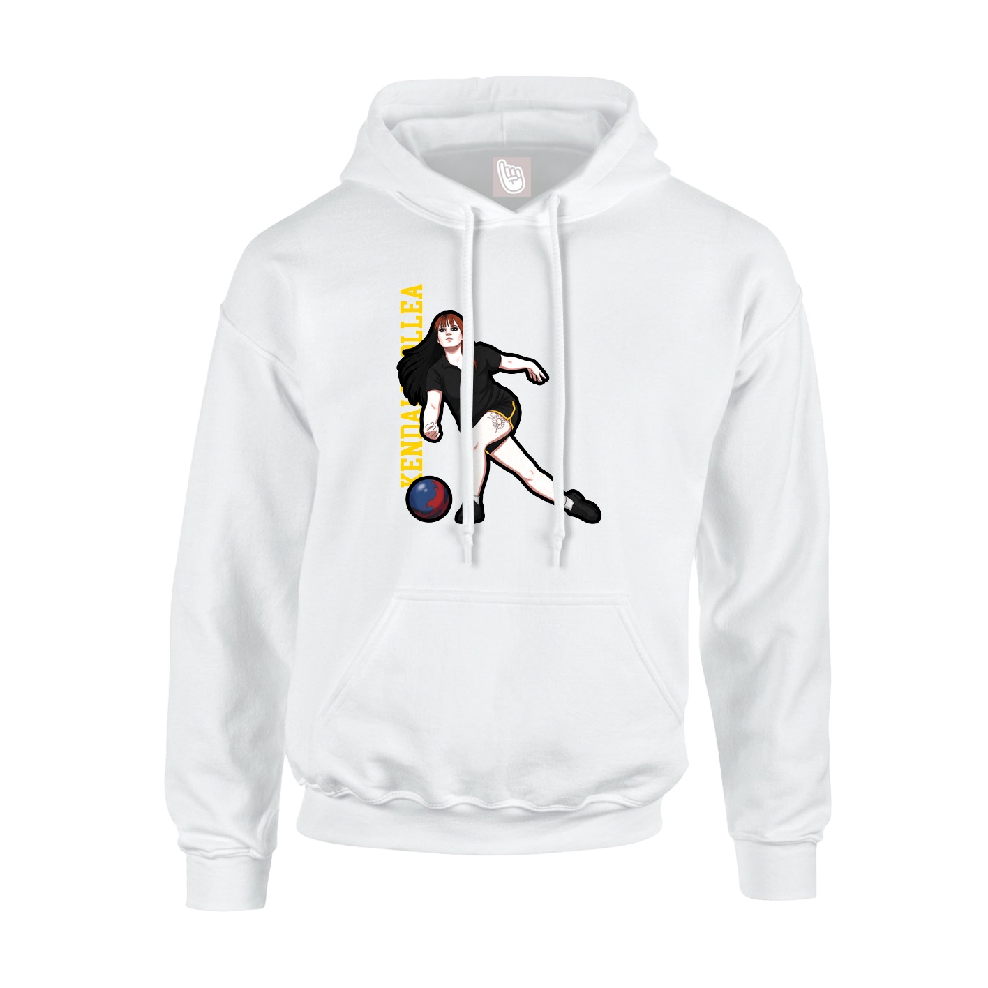 Hoodie — Name Vertical in White