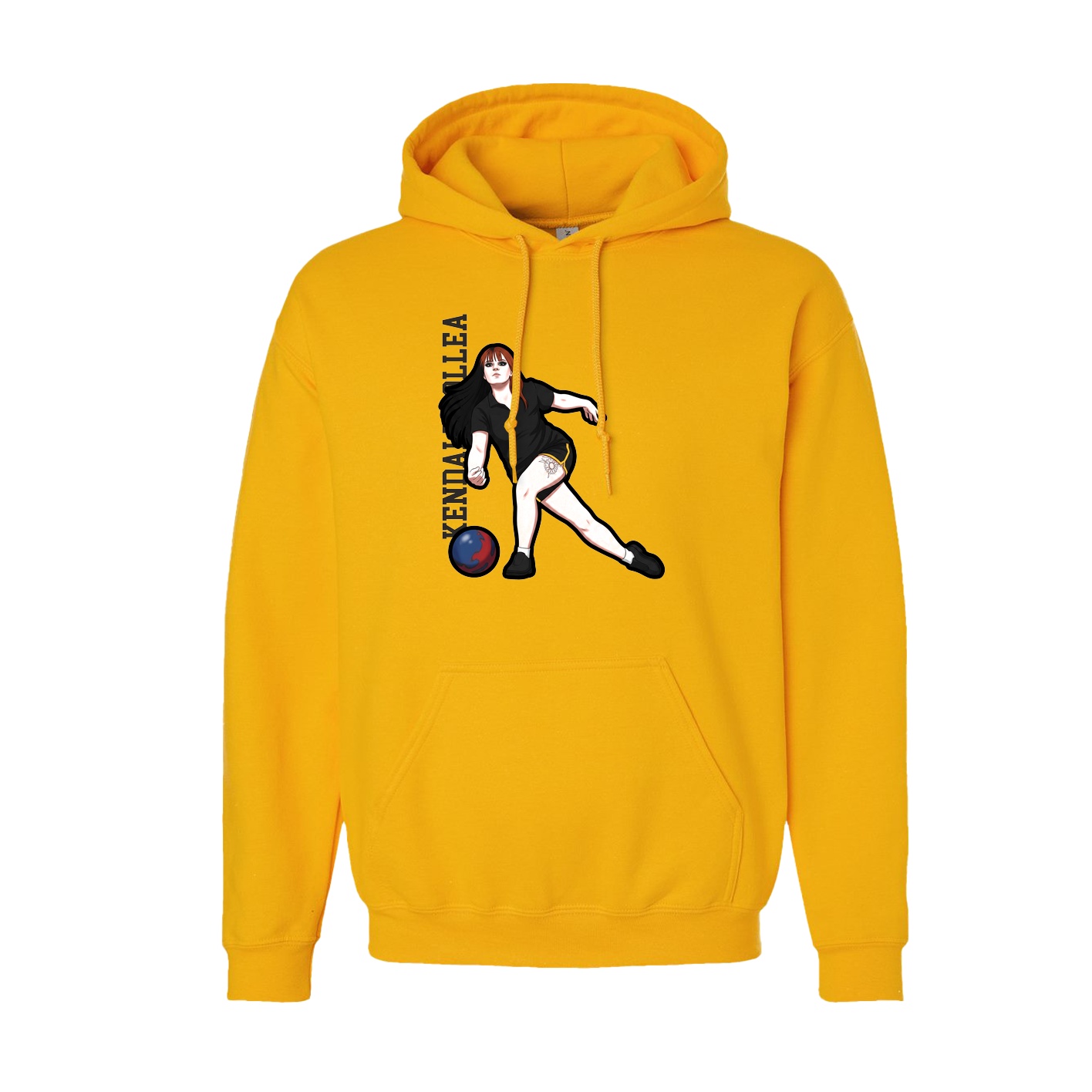 Youth Hoodie — Name Vertical in Gold