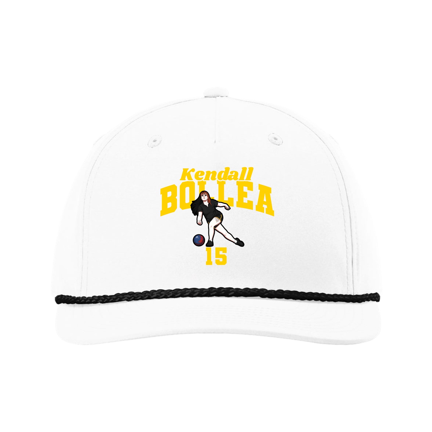 Five-Panel Classic Rope Cap — Signature Arch in White