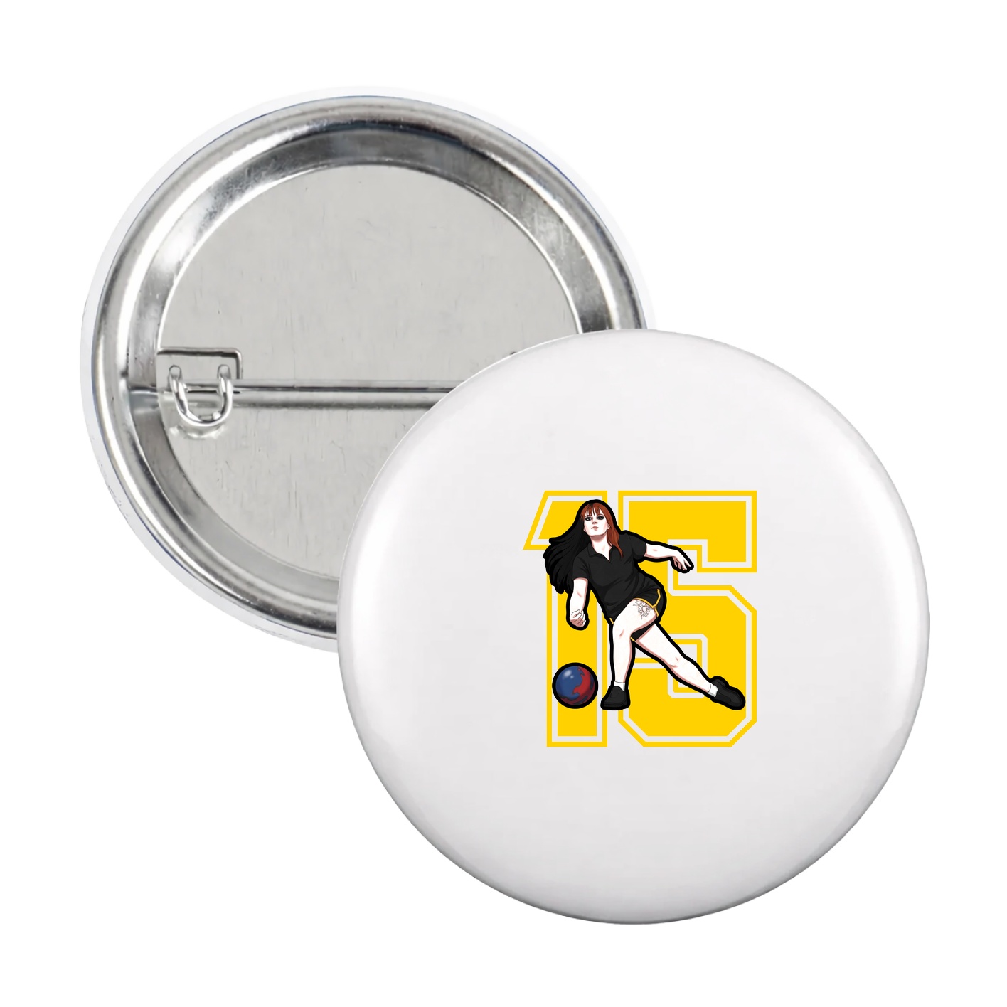 Game Day Button — Number in White