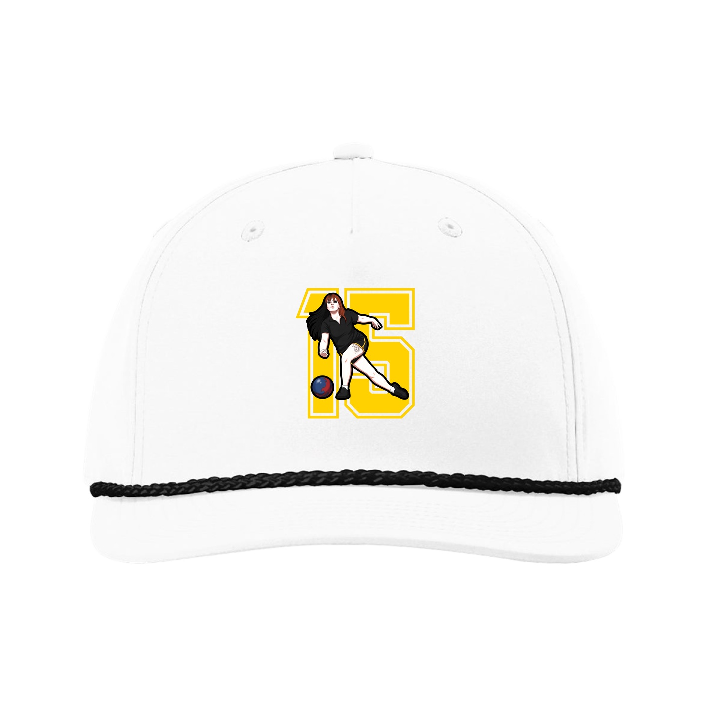 Five-Panel Classic Rope Cap — Number in White