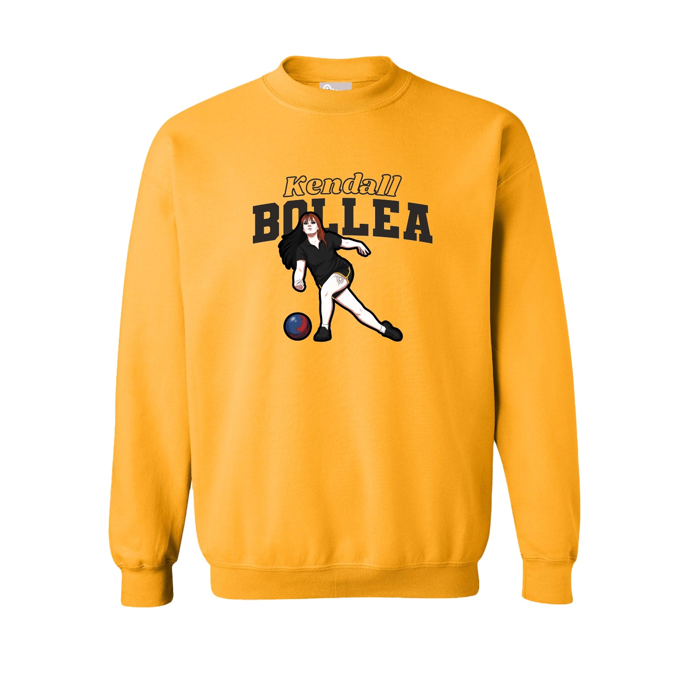 Fleece Crew — Name Arch in Gold