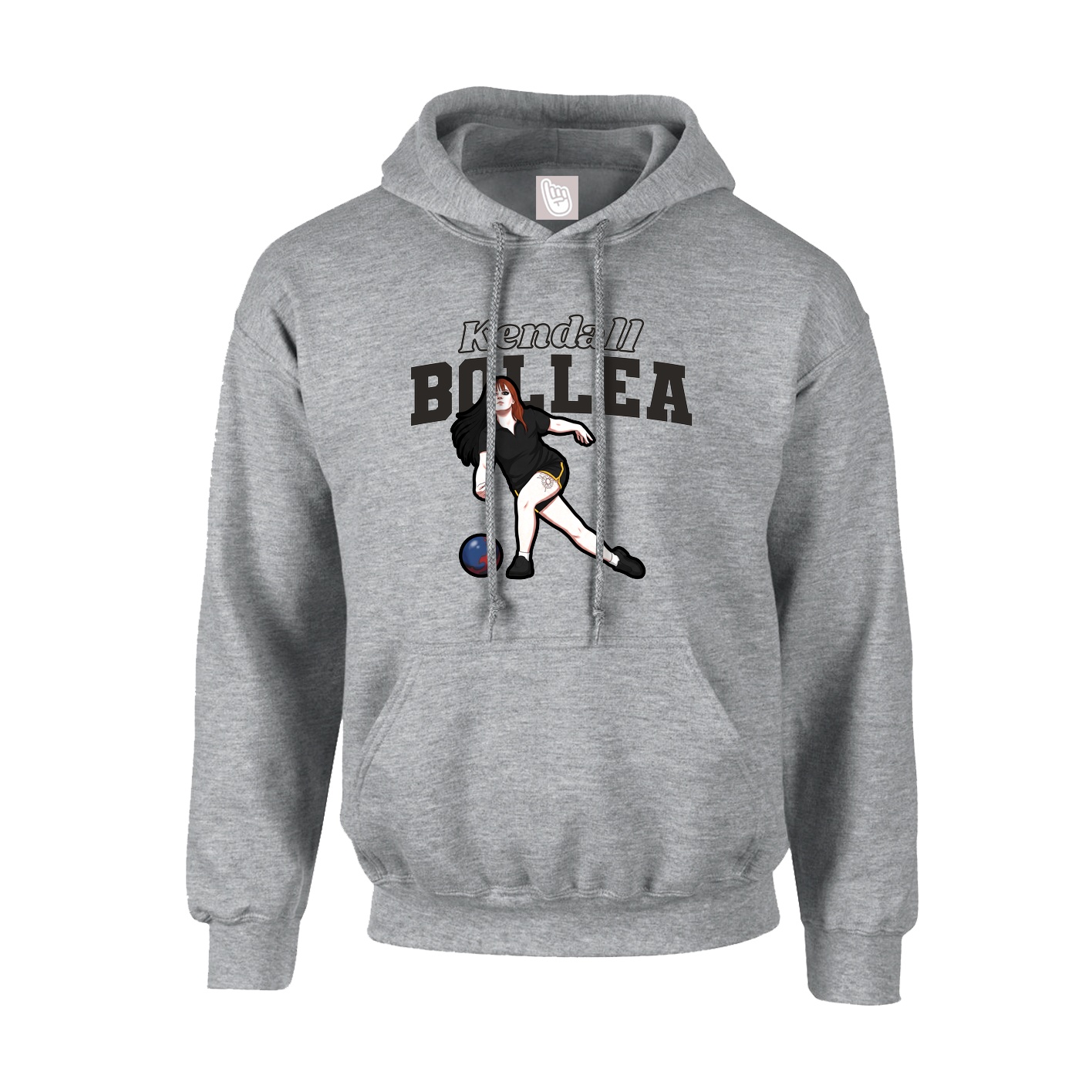 Youth Hoodie — Name Arch in Grey