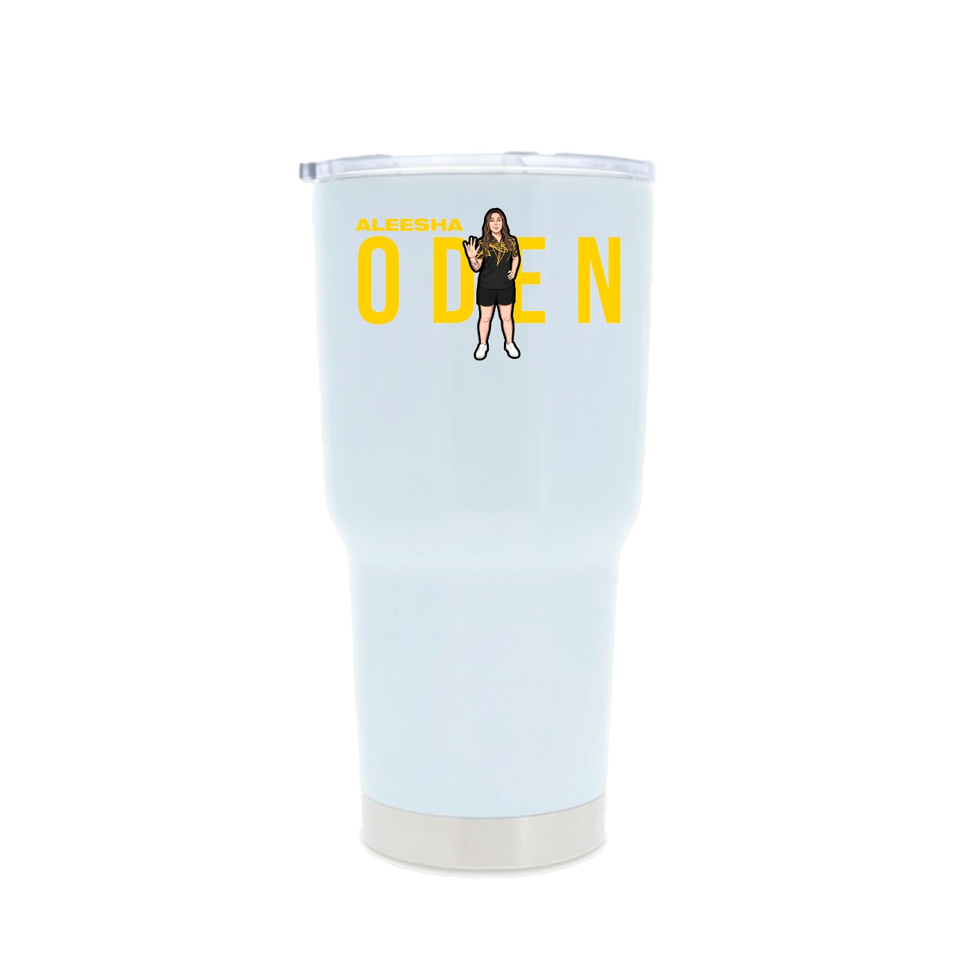 30oz Stainless Steel Tumbler — Player Name in White
