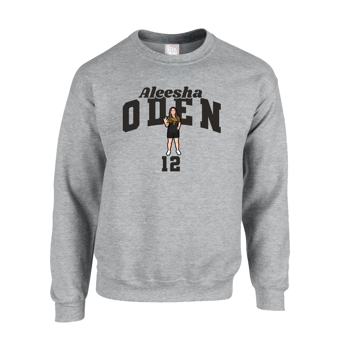 Fleece Crew — Signature Arch in Grey
