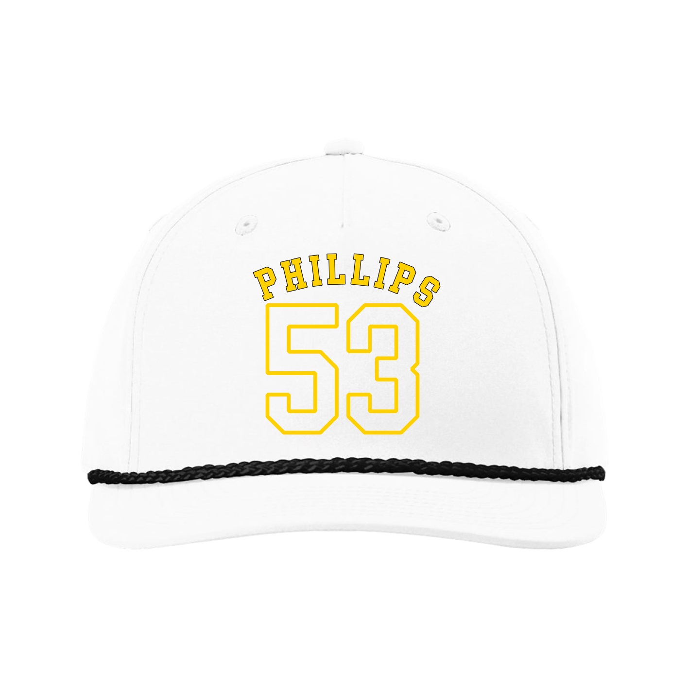 Five-Panel Classic Rope Cap — Shirsey Arch in White