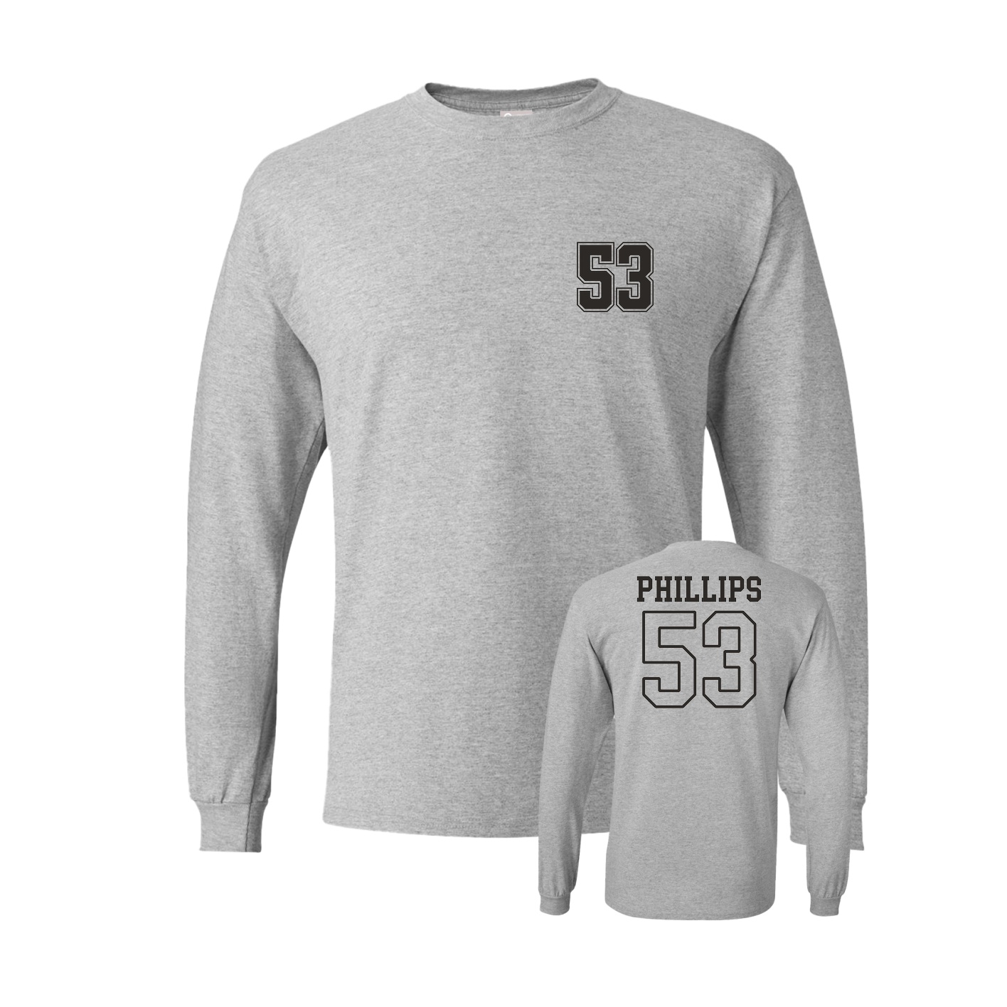 Long Sleeve Tee — Chest Back in Grey