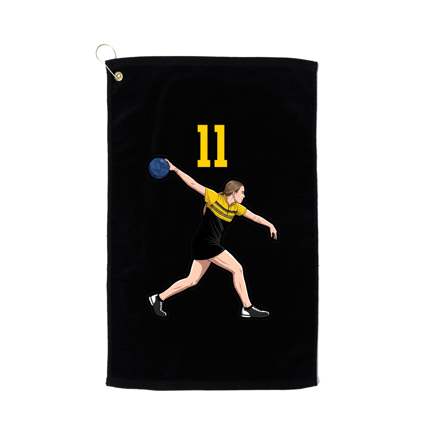 Golf Towel — Number Top in Black