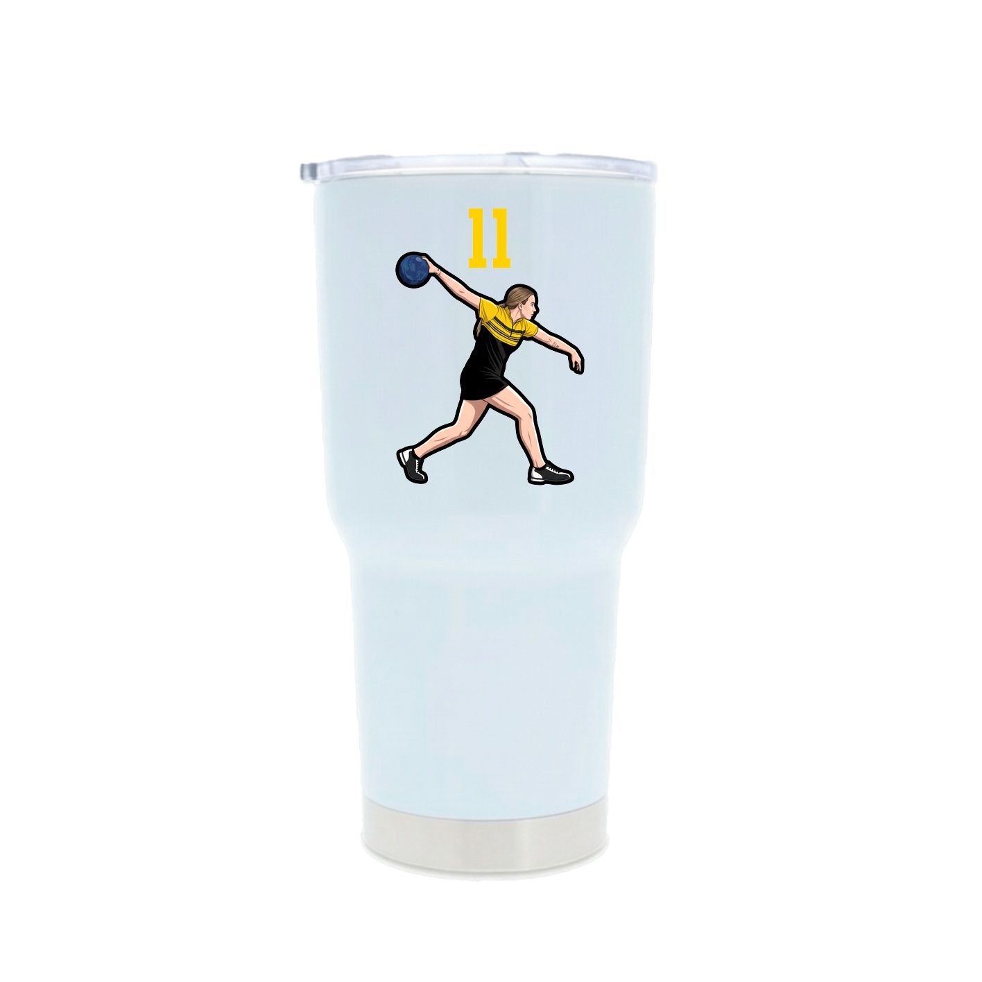 30oz Stainless Steel Tumbler — Number Top in White