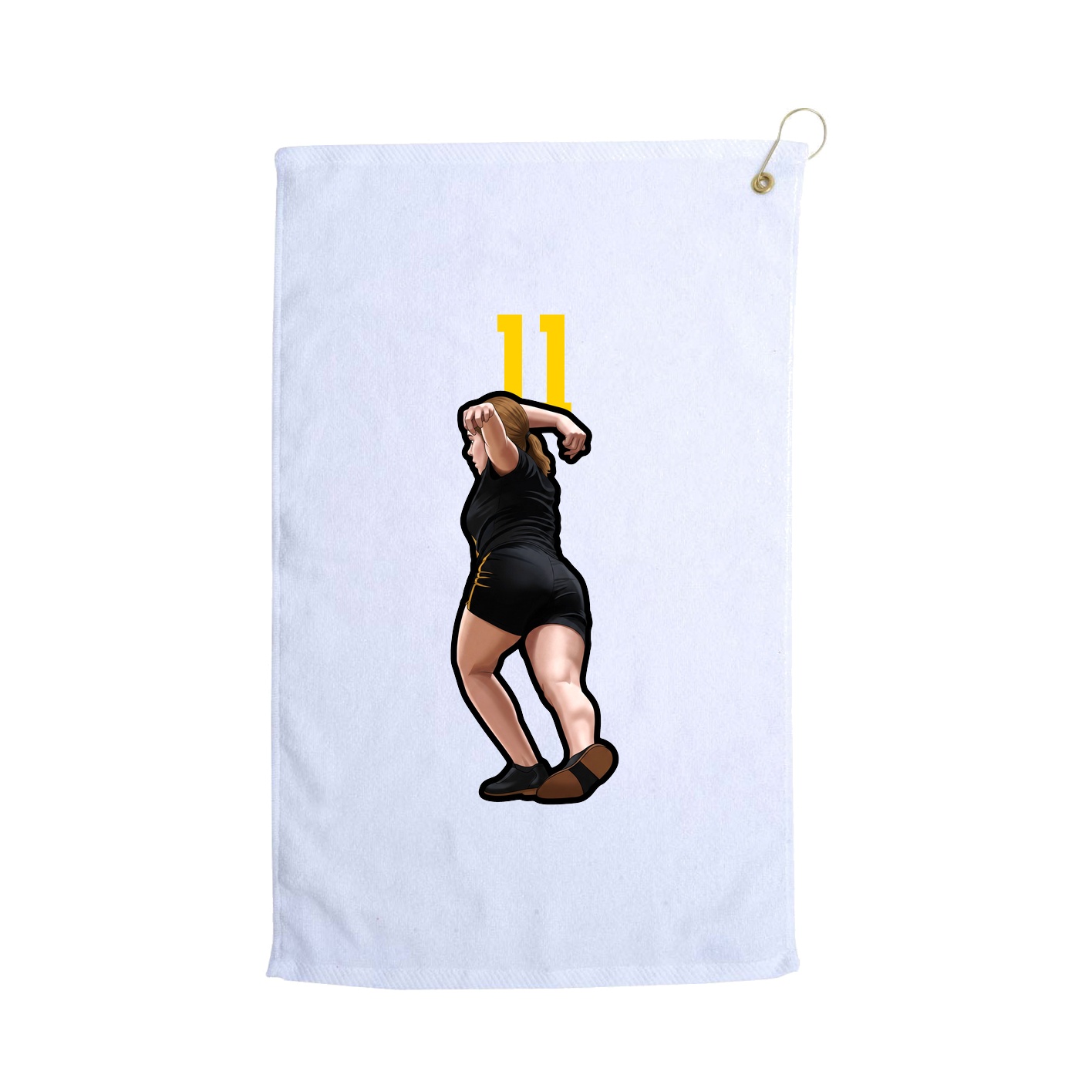 Golf Towel — Number Top in White