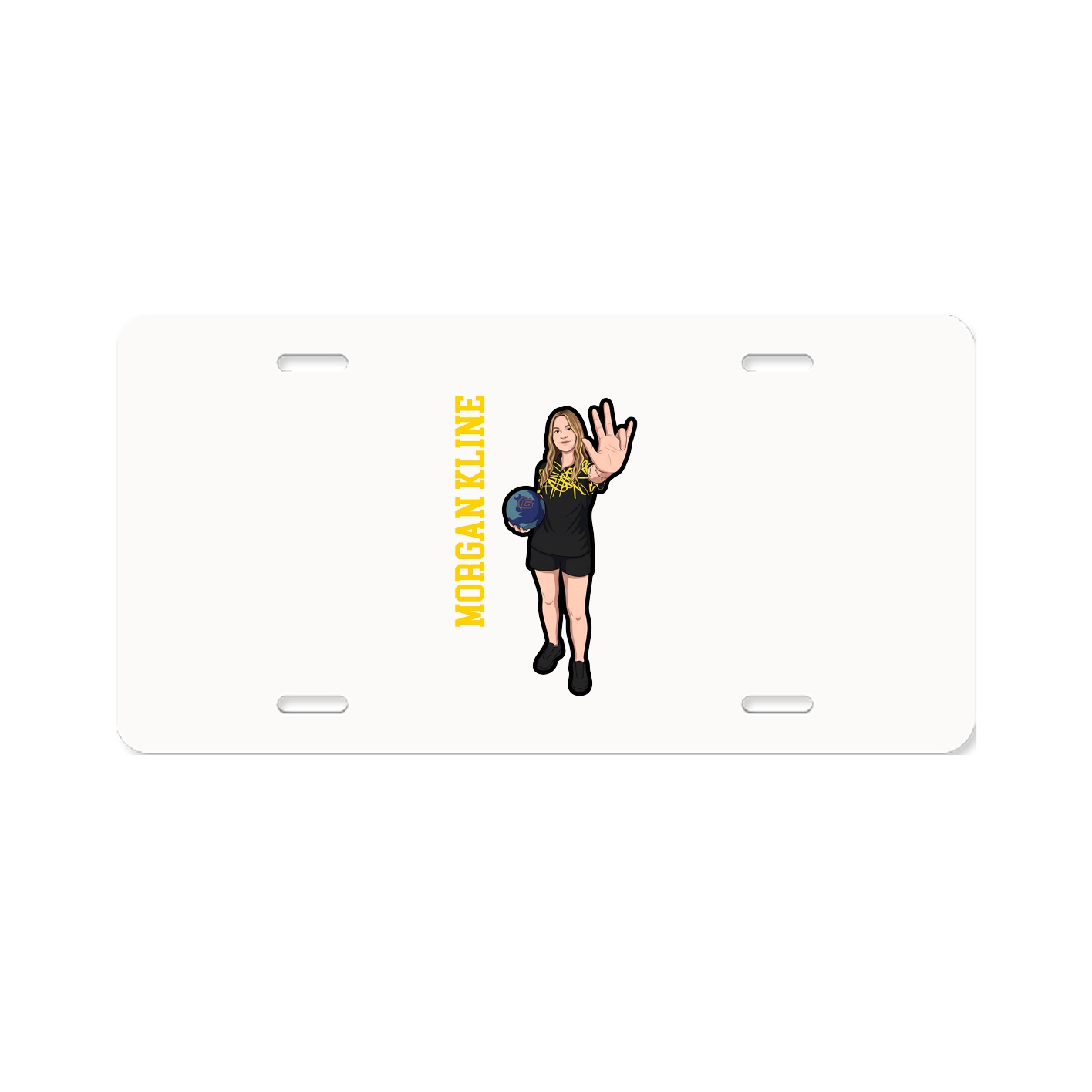 License Plate — Name Vertical in Classic
