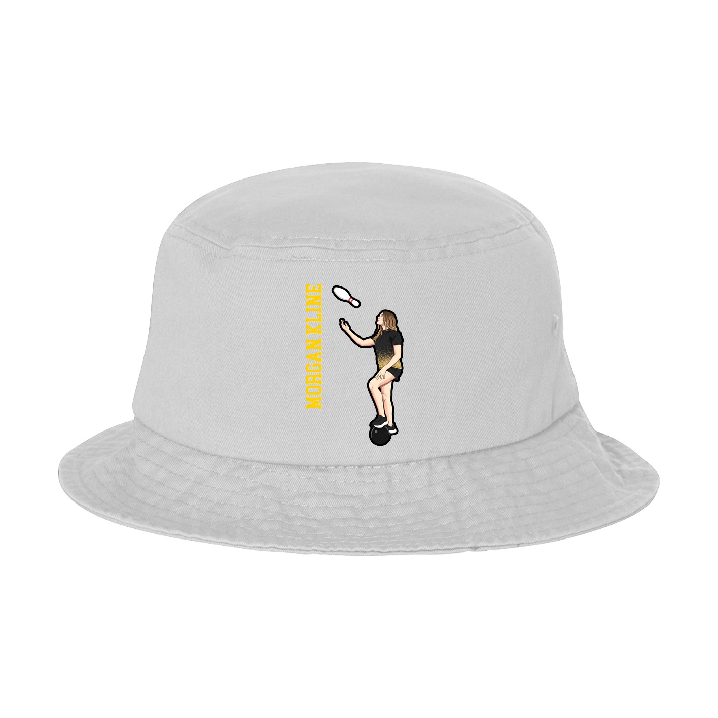 Bucket Cap — Name Vertical in White