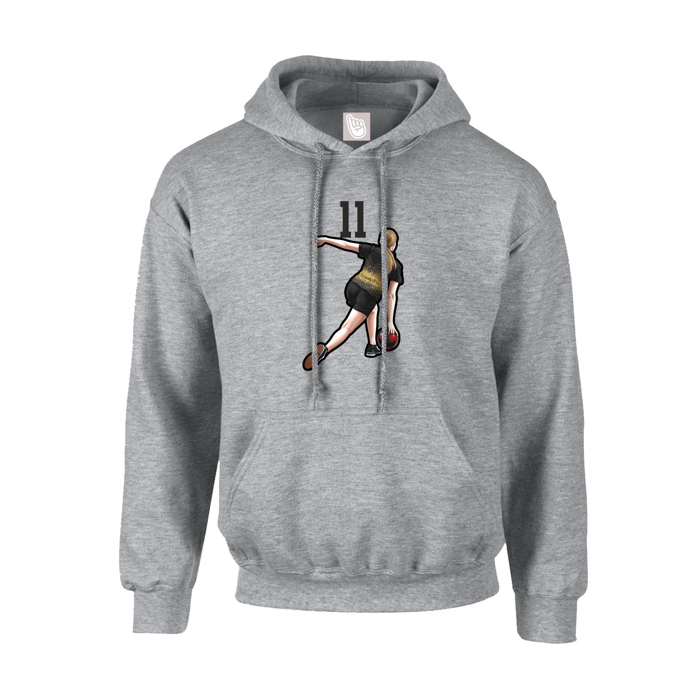 Hoodie — Number Top in Grey