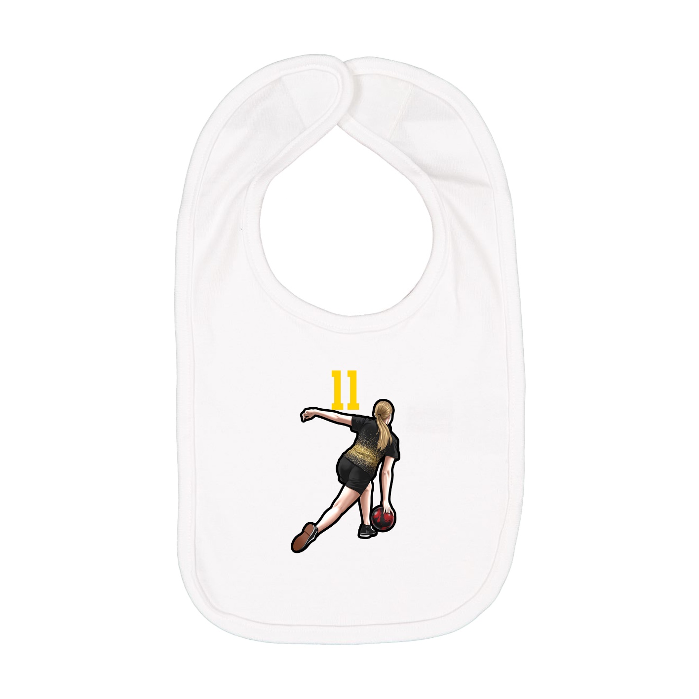 Infant Bib — Number Top in White