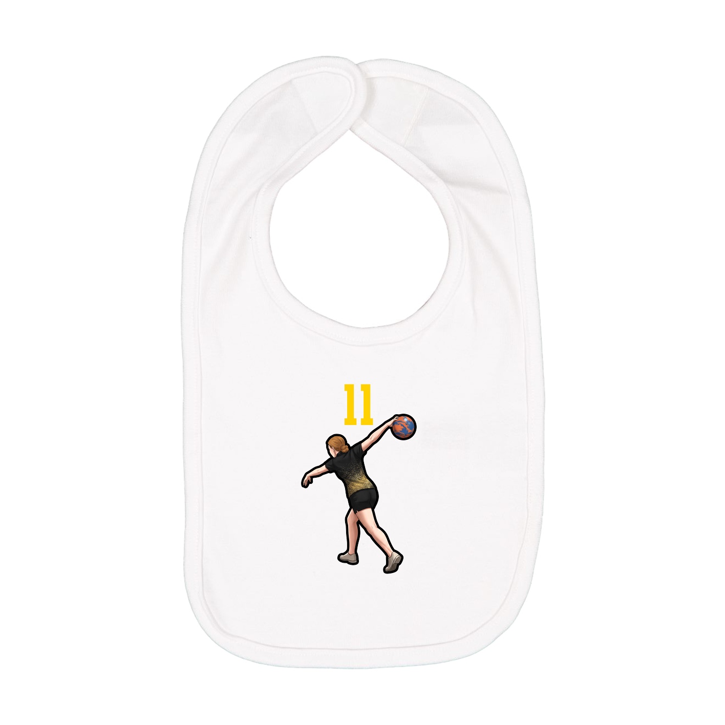 Infant Bib — Number Top in White