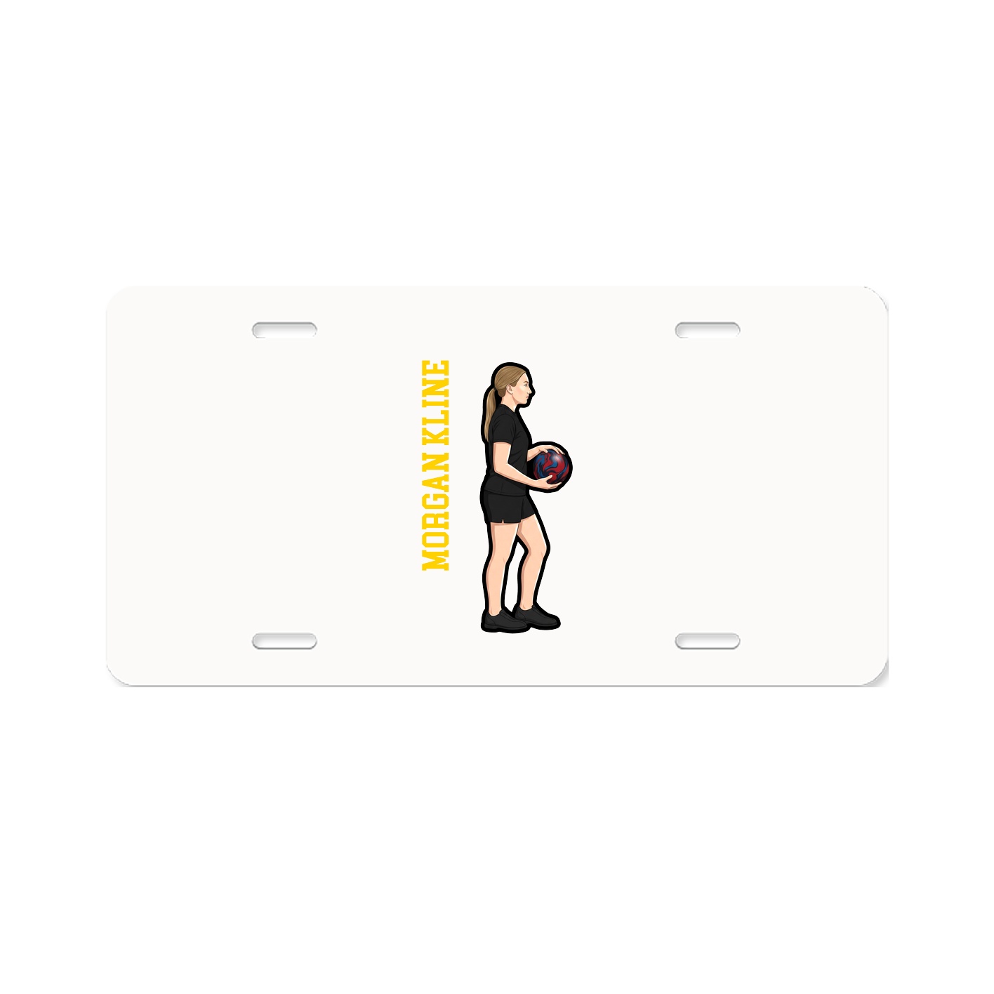 License Plate — Name Vertical in Classic