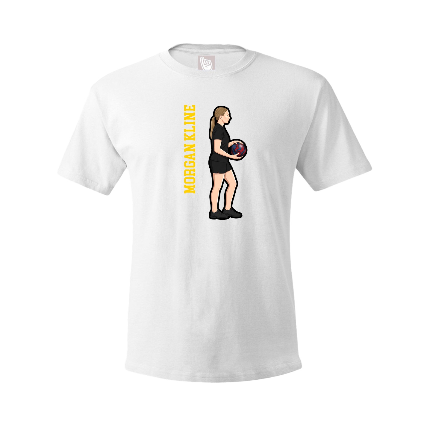 Youth Tee — Name Vertical in White
