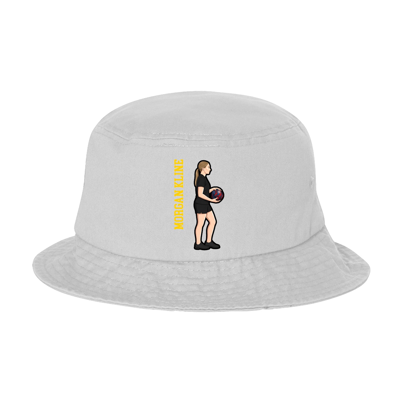 Bucket Cap — Name Vertical in White