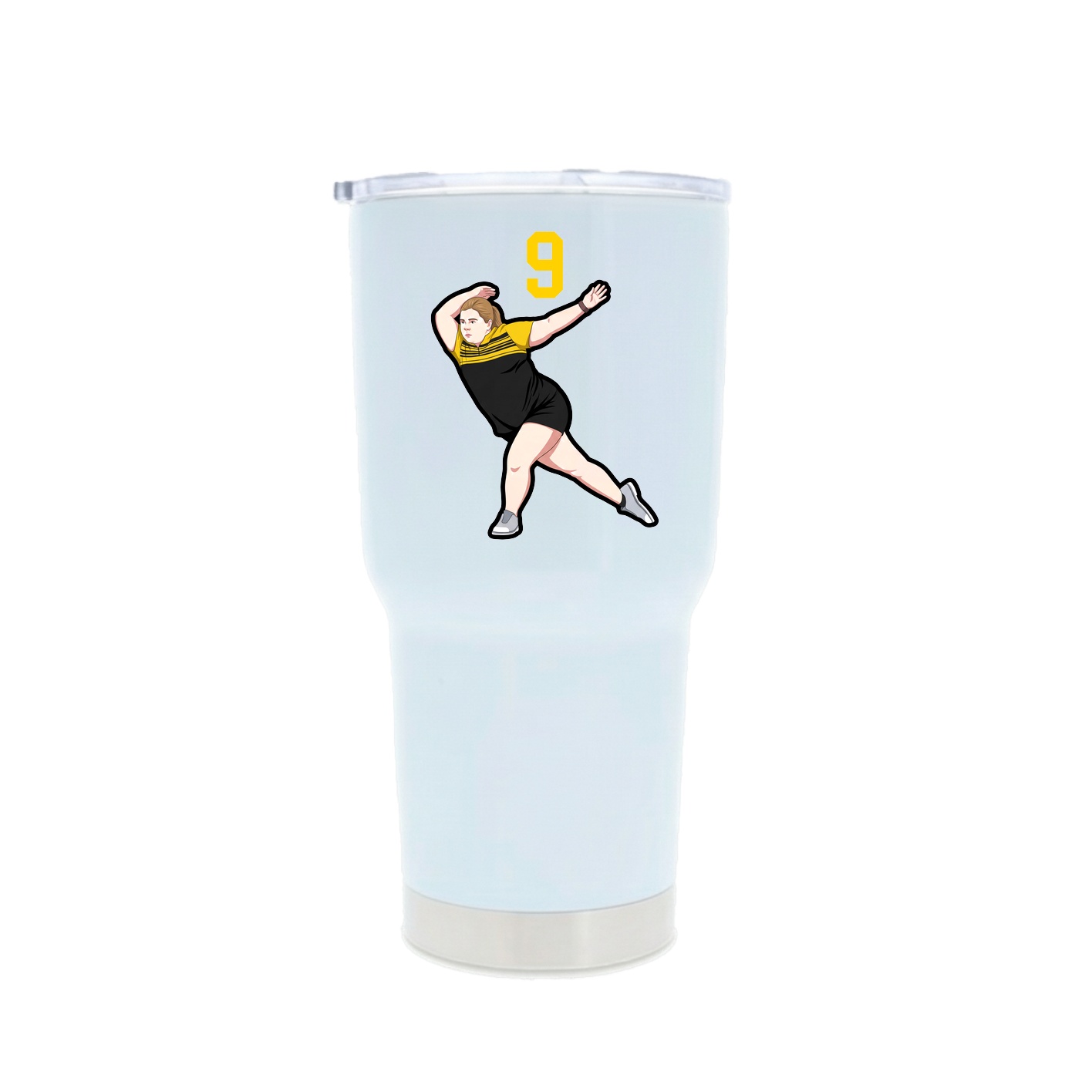 30oz Stainless Steel Tumbler — Number Top in White