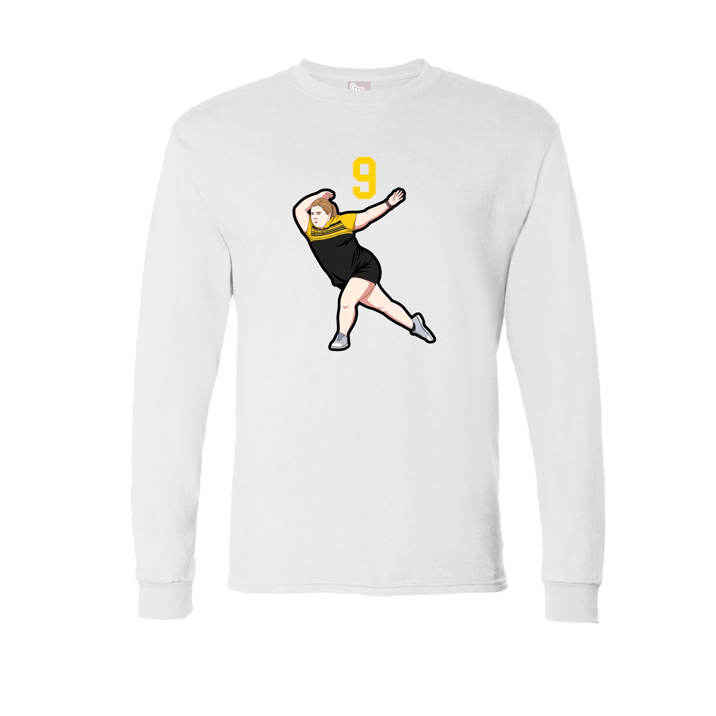 Long Sleeve Tee — Number Top in White