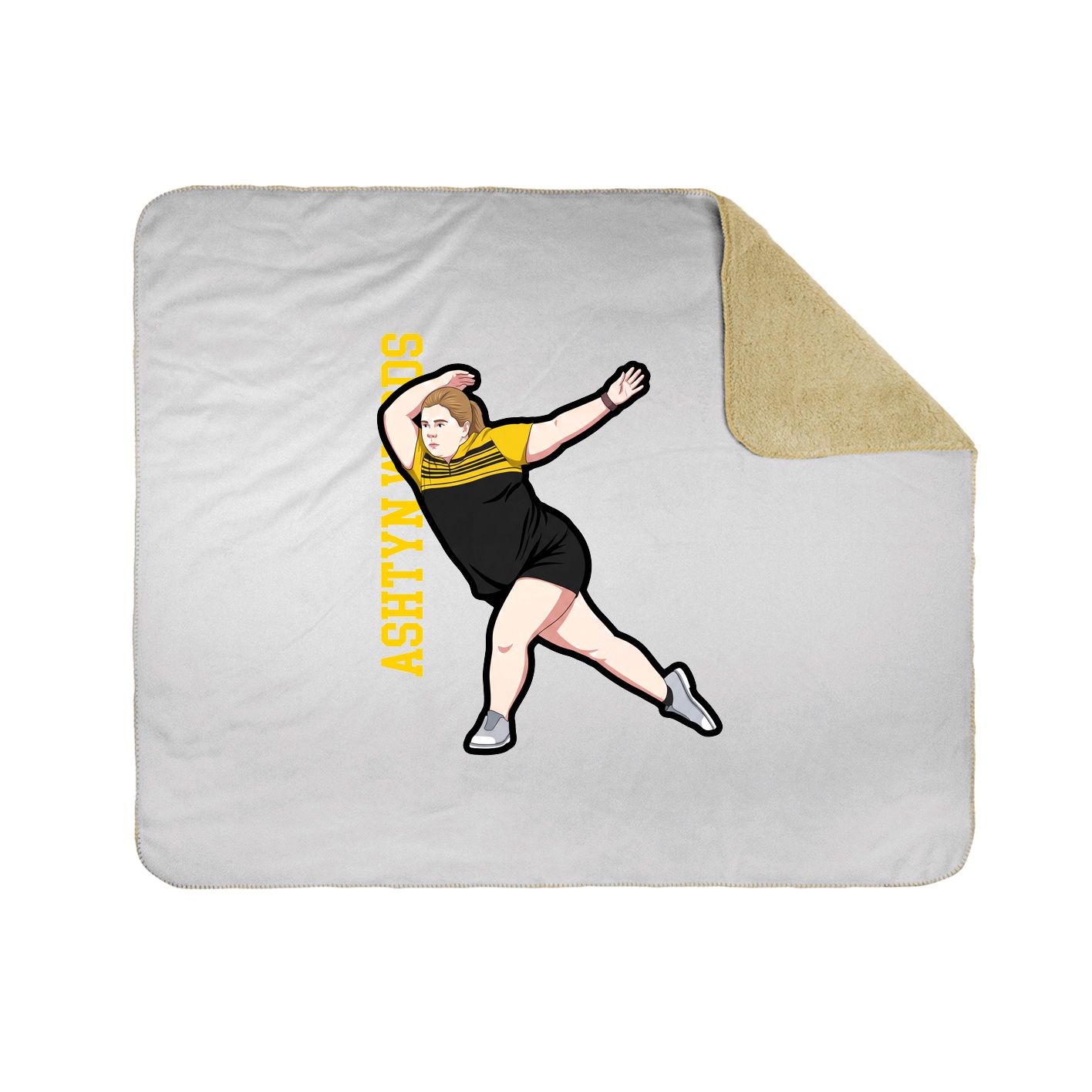 Throw Blanket — Name Vertical in White