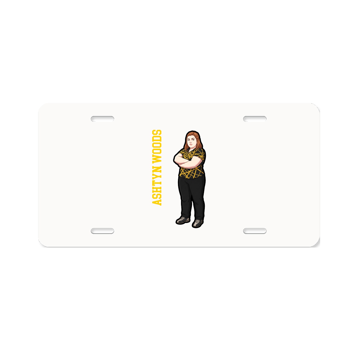 License Plate — Name Vertical in Classic