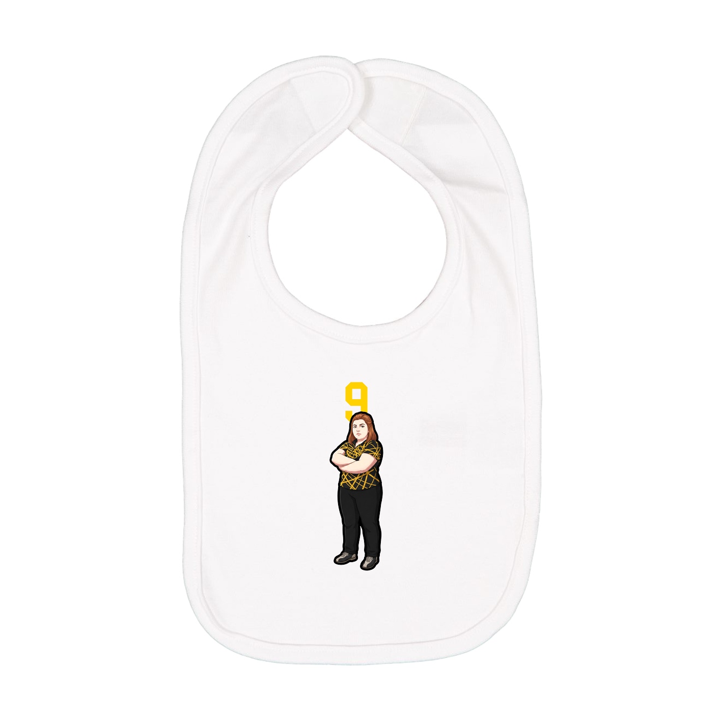 Infant Bib — Number Top in White