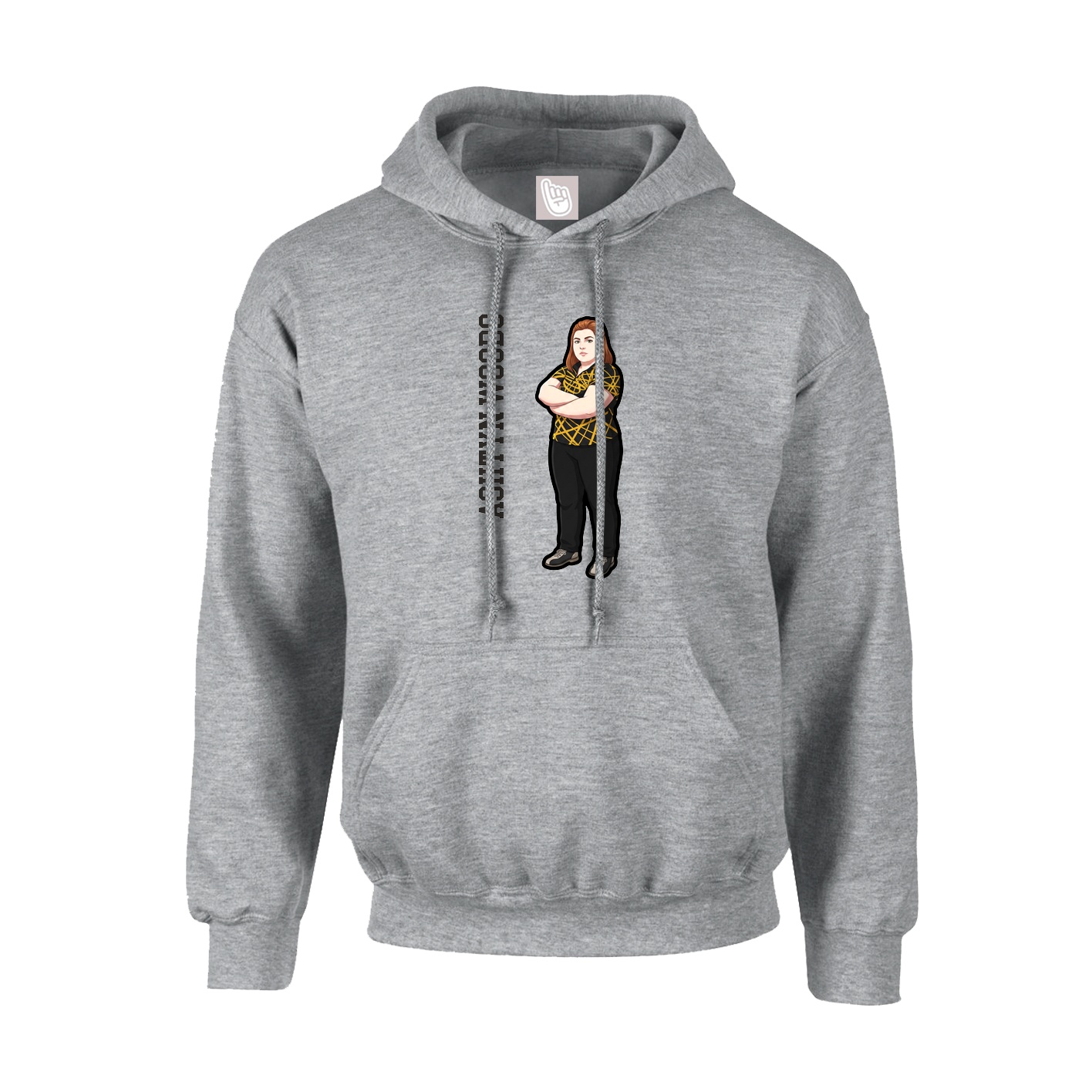 Hoodie — Name Vertical in Grey