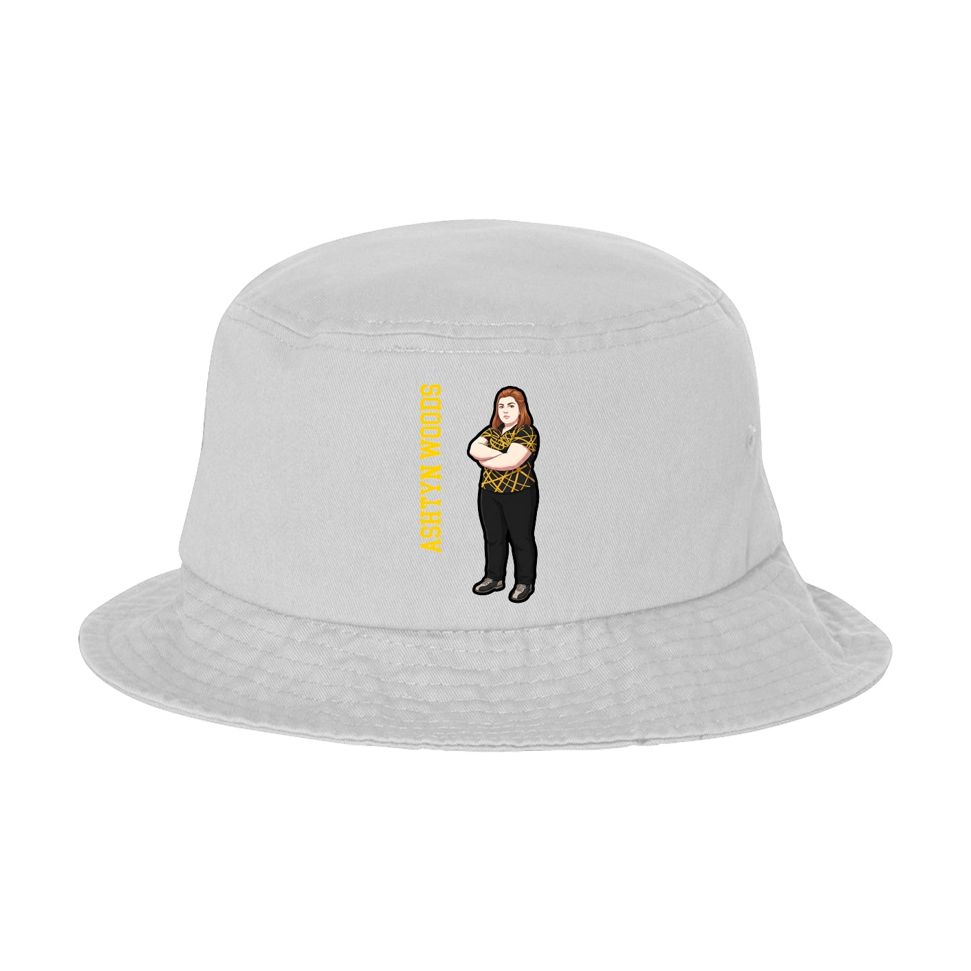 Bucket Cap — Name Vertical in White